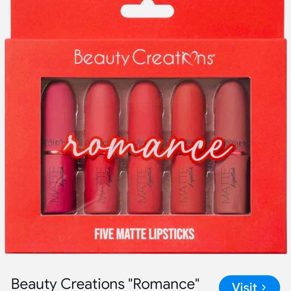 #1533**Beauty Creations Romance Matte Lipstick Set - Red Shades - Picture 3 of 9